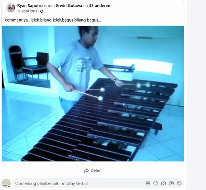 Someone playing the marimba