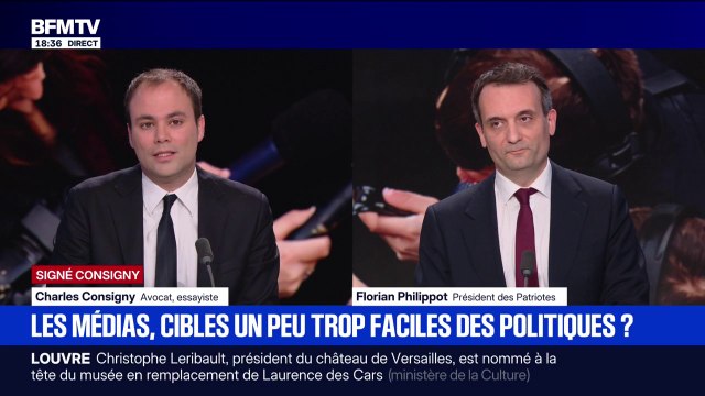 SIGNÉ CONSIGNY - Les médias, cibles trop faciles des politiques? C'est de la politique, c'est complètement excessif , estime Charles Consigny