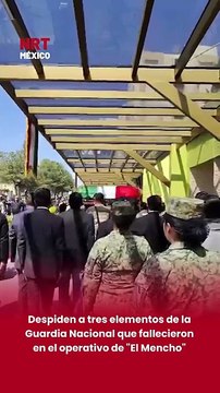 🕊️ Autoridades despidieron con honores a tres elementos de la Guardia Nacional que perd1eron la vid@ en el operativo en el que fue ab@tido Nemesio Oseguera Cervantes, alias “El Mencho”.