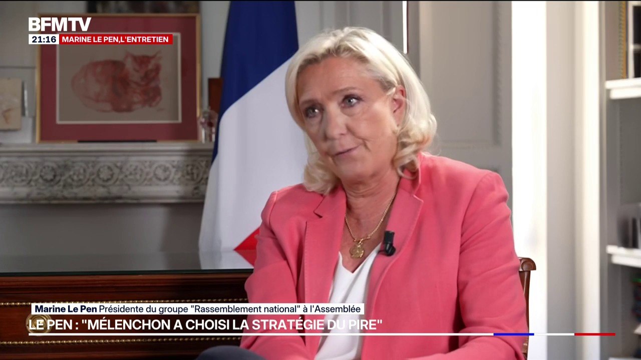 Relations entre LFI et journalistes: "Dans leur esprit, tout ce qui n'est pas LFI est fasciste et nazi", assure Marine Le Pen