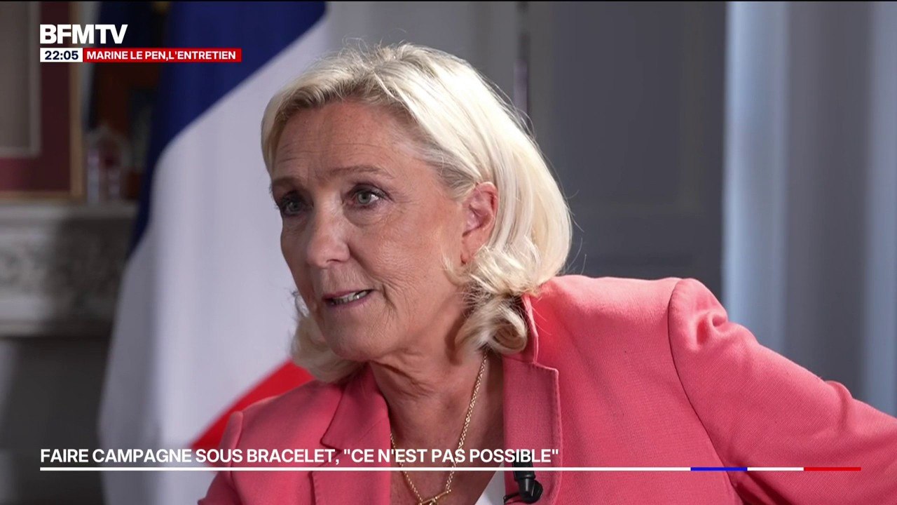 Faire campagne sous bracelet électronique: "On ne peut pas faire campagne dans ces conditions", estime Marine Le Pen