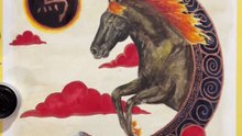 Dessin du signe astrologique chinois 2026 le cheval de feu 🔥 #dessin #aquarelle #art #watercolor