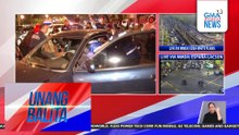 Kotse, sumalpok sa concrete barriers; isa sa mga sakay nito, sugatan at nawalan ng malay | Unang Balita