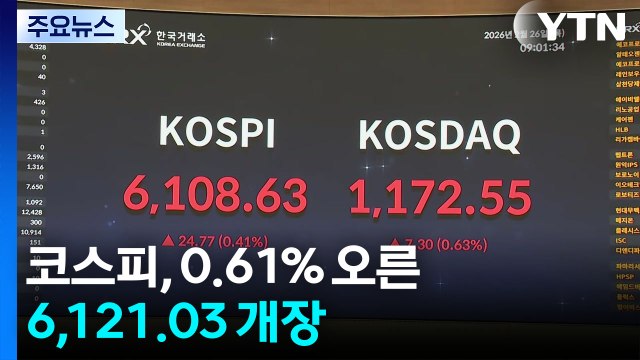 코스피, 0.61% 오른 6,121.03 개장...신기록 이어질까 / YTN