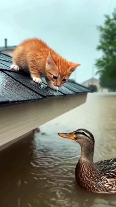 Duck Rescue the kitten