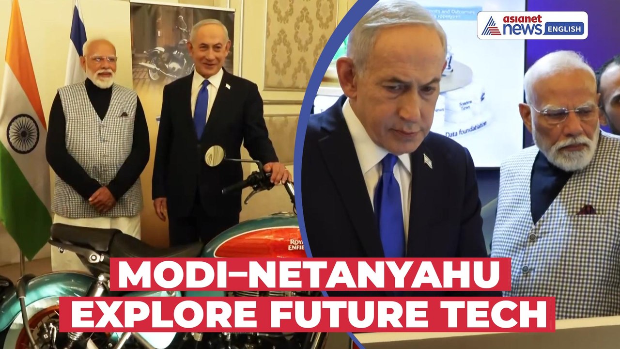 PM Modi & PM Netanyahu Visit Tech Innovation Showcase in Israel After Knesset Address