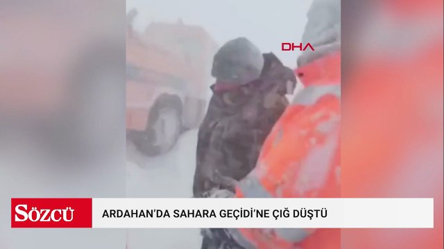 Ardahan'da 2 bin 540 rakımlı Sahara Geçidi'ne çığ düştü, iş makineleri kar altında kaldı