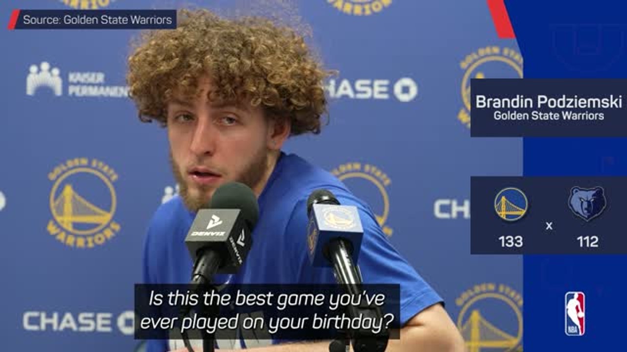 Podziemski celebrates birthday with Warriors blowout win