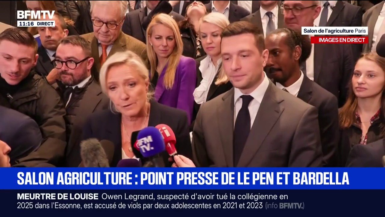 Marine Le Pen: "Notre présence à deux (au SIA) est un soutien à une profession agricole dont il apparaît qu'elle est de plus en plus désespérée par les politiques mises en œuvre"