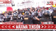 Incidentes en el Obelisco en el comienzo de las protestas por la reforma laboral