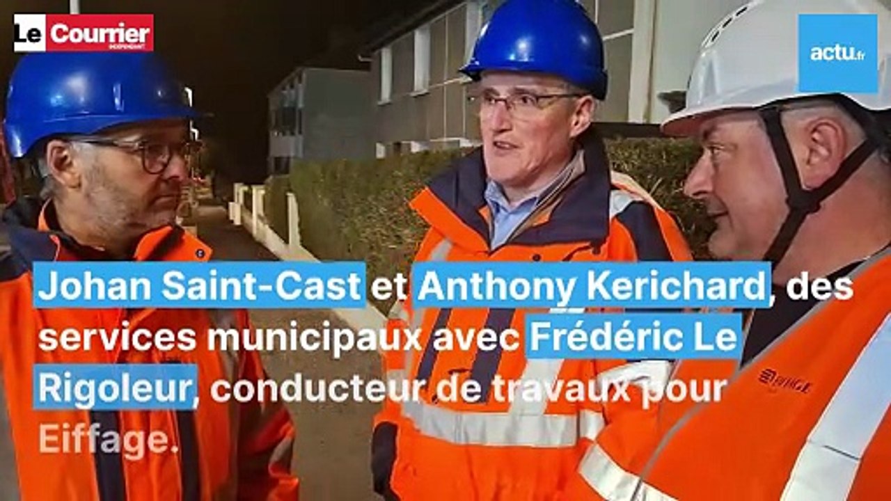 Chantier de nuit à Loudeac (Côtes-d'Armor)