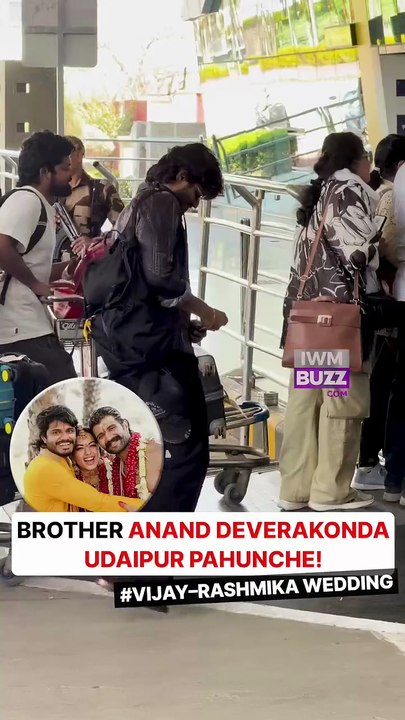 Anand Deverakonda spotted at Udaipur airport— All eyes on the Deverakonda fam as Vijay & Rashmika tie the knot