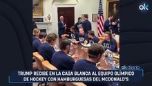 Trump recibe en la Casa Blanca al equipo olímpico de hockey con hamburguesas del McDonald's