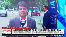 Castro diz que passagem do metrô do RJ será mantida em R$ 7,90