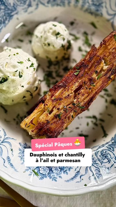 Dauphinois et chantilly à l'ail et parmesan