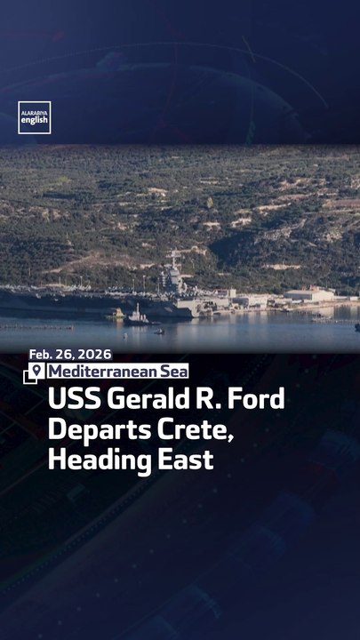 USS Gerald R. Ford Departs Crete, Heading East