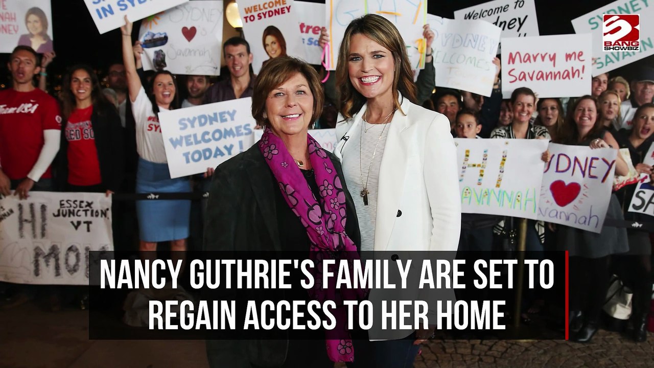 Nancy Guthrie's family are set to regain access to her home