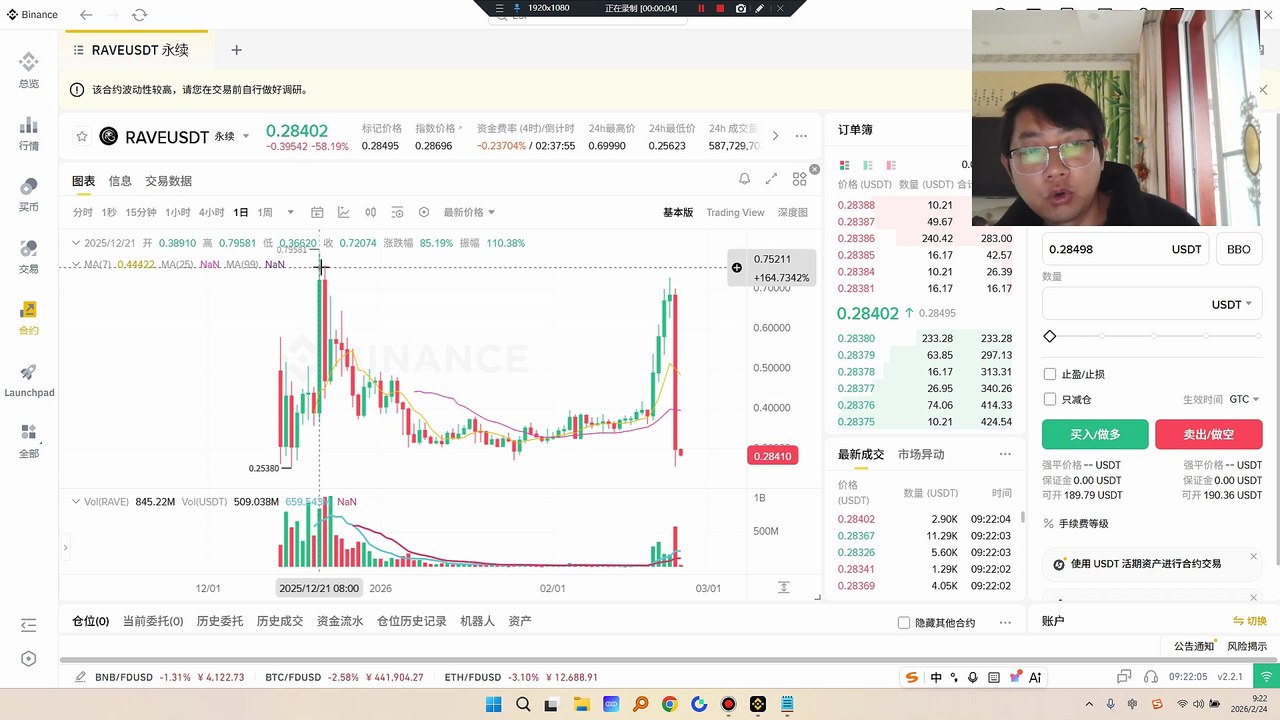 Rave高位缩量一定要注意，是跑路的前兆！kol吹得欢的项目，跑路也是一流。项目定位：RaveDAO是一个融合全球社区、IP与娱乐产业的早期生态系统，以加密技术为驱动，凭借社区自发的强劲动能，历来在短时间内迅速获得广泛关注与认可。KOL参与度：尽管KOL整体持币量偏低，但链上数据显示，KOL曾积极参与RAVE的交易，从283,907美元的买入量中获利37,222美元，这既印证了KOL对RAVE的早期兴趣，Rave也为后续可能的再