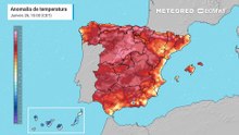 Anomalía de temperatura prevista por el modelo europeo para los próximos días