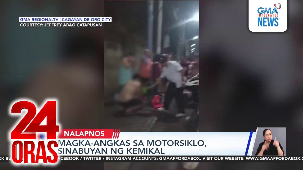 2 riders suffer burns from splashed chemicals | 24 Oras