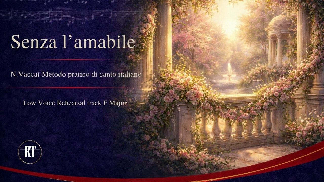 Vaccai Senza l'amabile  Low Voice Rehearsal track F Major