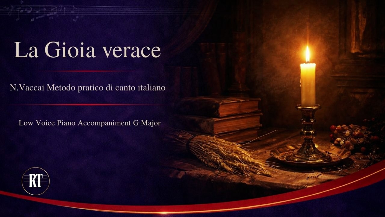 Vaccai | La gioia verace | Low Voice Piano accompaniment | G Major