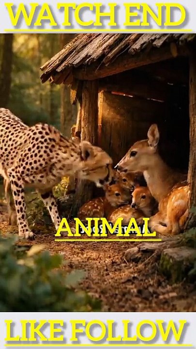 Lion Protects Baby Deer Instead of Hunting 😲