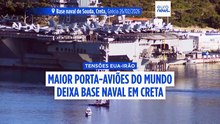 Rumo ao Médio Oriente: porta-aviões dos EUA já abandonou ilha grega de Creta