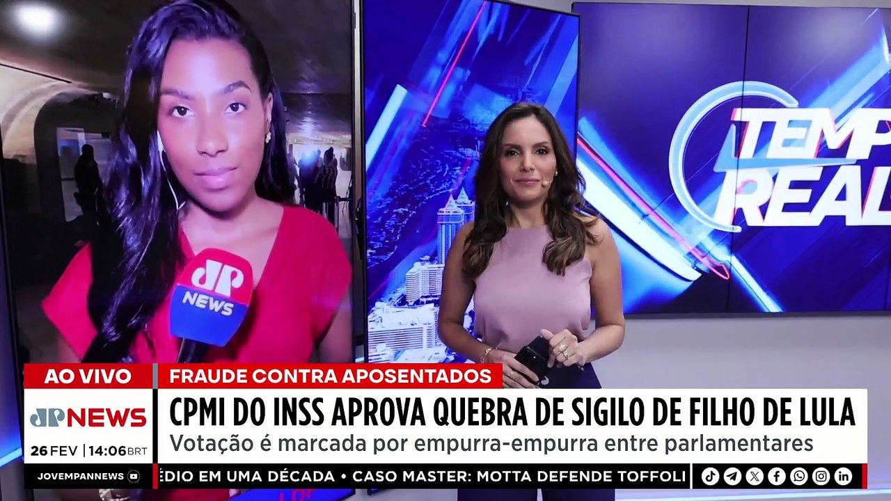 CPMI do INSS aprova quebra de sigilo bancário do filho de Lula e termina em confusão | TEMPO REAL