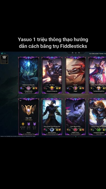 Yasuo 1 triệu thông thạo hướng dẫn cách băng trụ Fiddlesticks #yasuo #fiddlesticks #lienminhhuyenthoai #leagueoflegends #knightriseky
