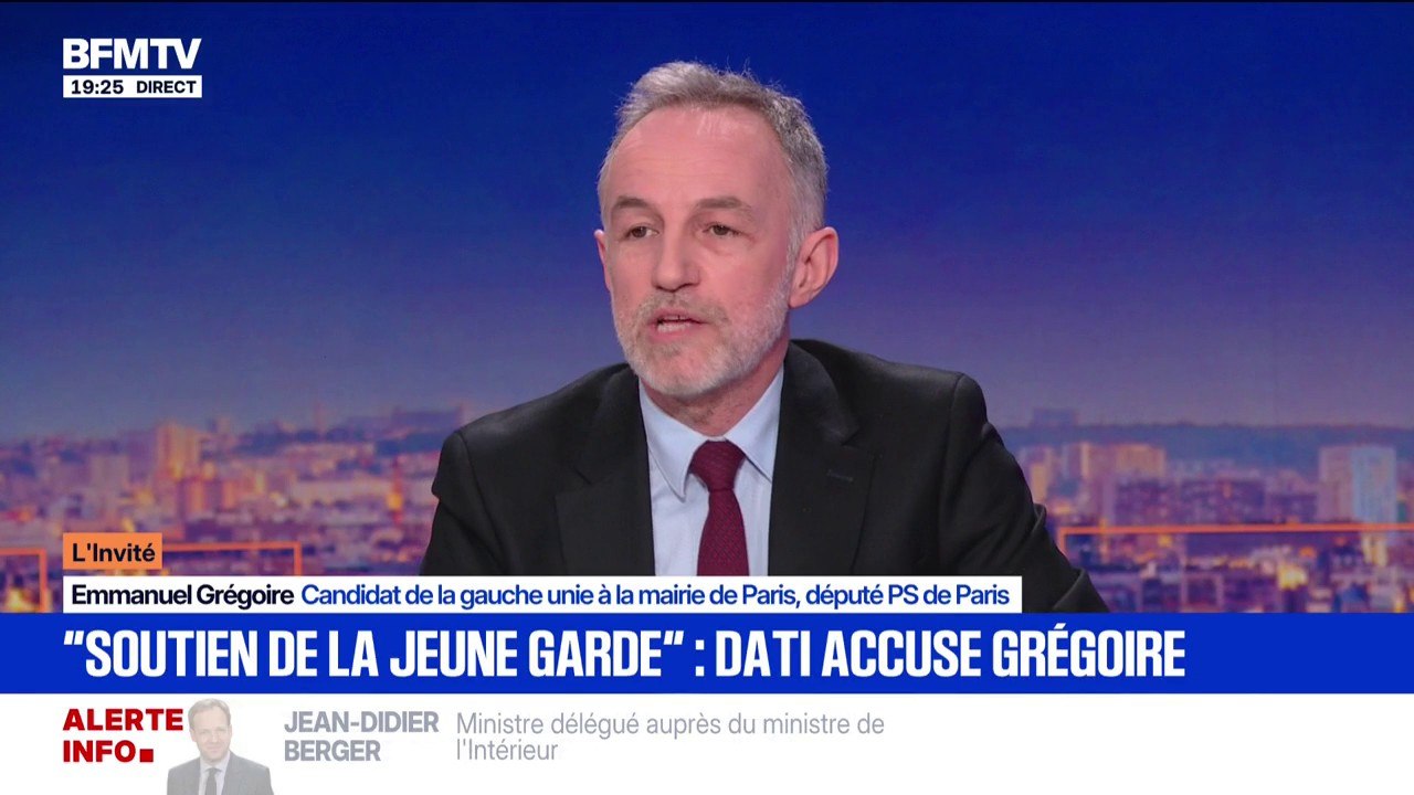 "Vous connaissiez la Jeune Garde avant que Raphaël Arnault soit élu? Moi, non", déclare Emmanuel Grégoire, candidat PS à la mairie de Paris