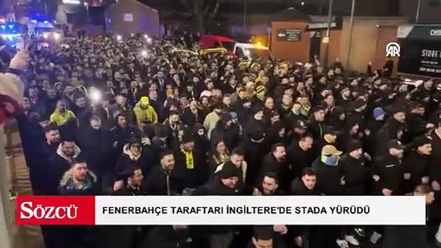 Fenerbahçe taraftarları, Nottingham Forest maçı için City Ground stadına yürüdü