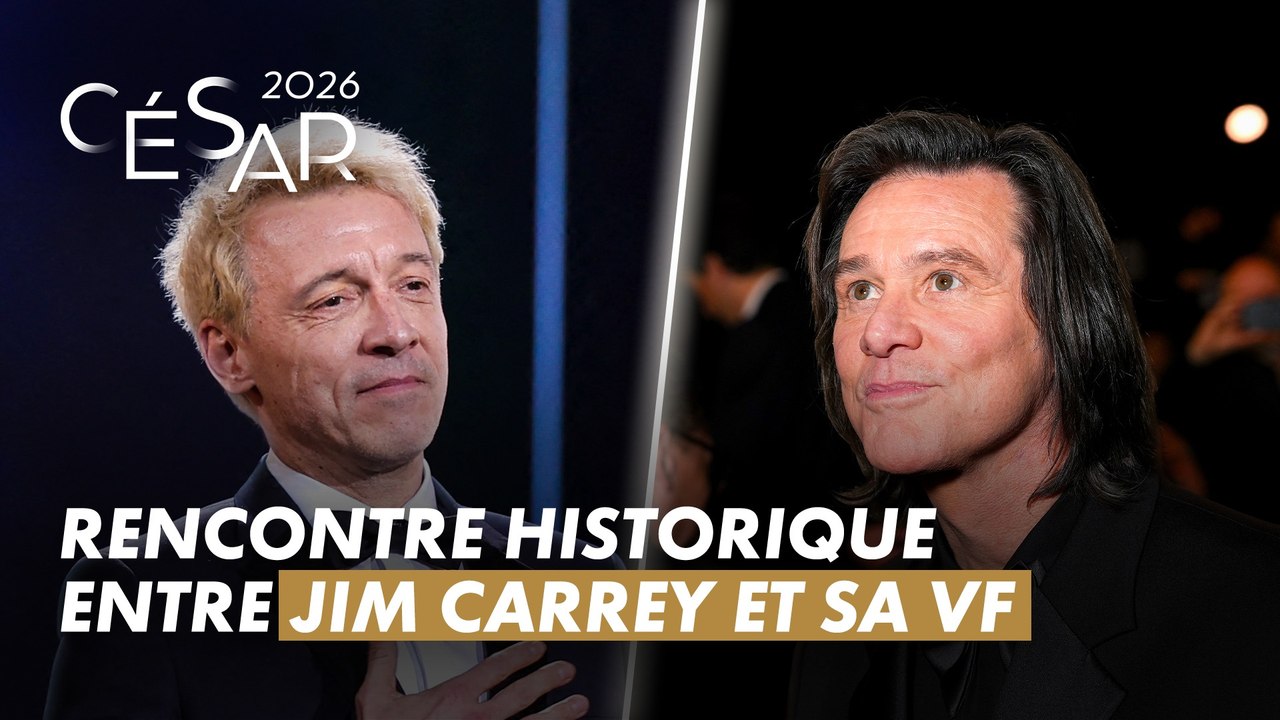 Très forte rencontre en Jim Carrey et Emmanuel Curtil, sa voix Française depuis plus de 30 ans - César 2026 - CANAL+