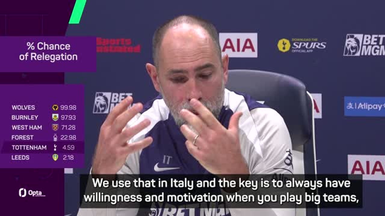 Tudor wants Spurs to adopt 'small team mentality' in relegation fight