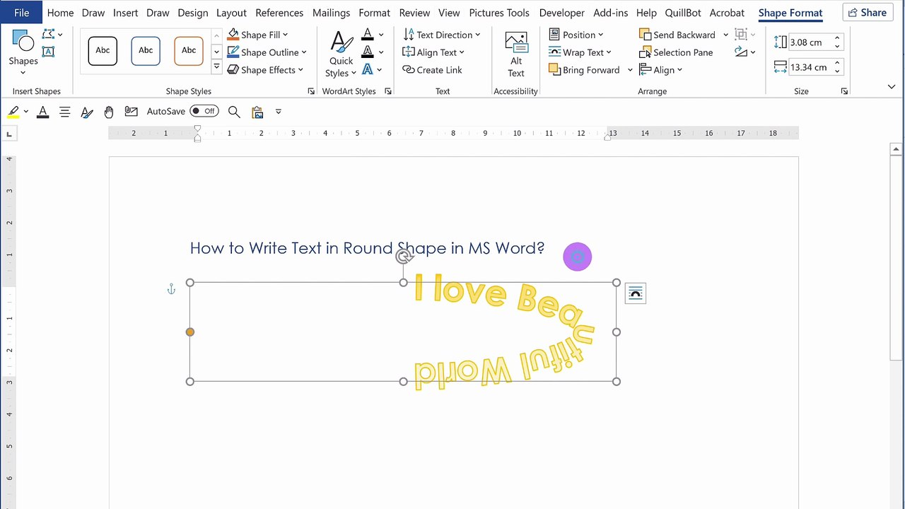 How to Write Text in Round Shape in MS Word