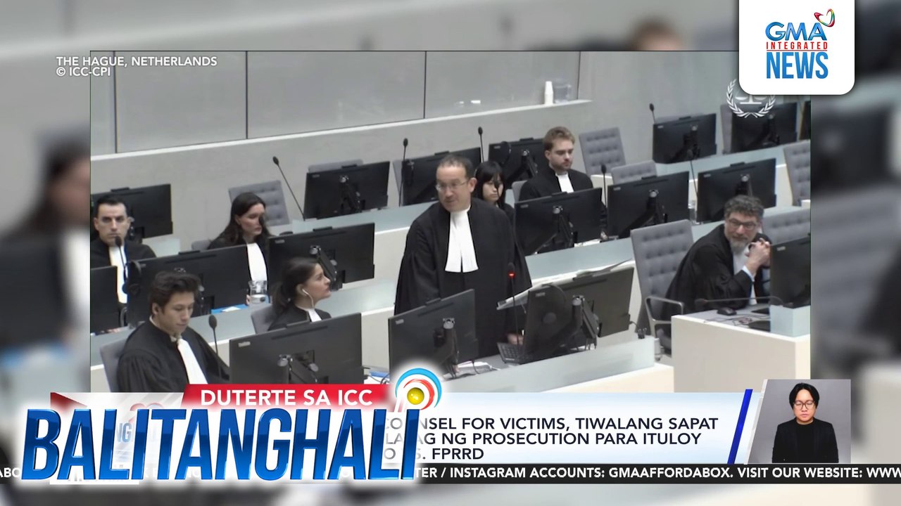 ICC Office of the Public Counsel for Victims, tiwalang sapat ang ebidensiyang inilatag ng prosecution para ituloy sa paglilitis ang kaso vs. FPRRD | Balitanghali