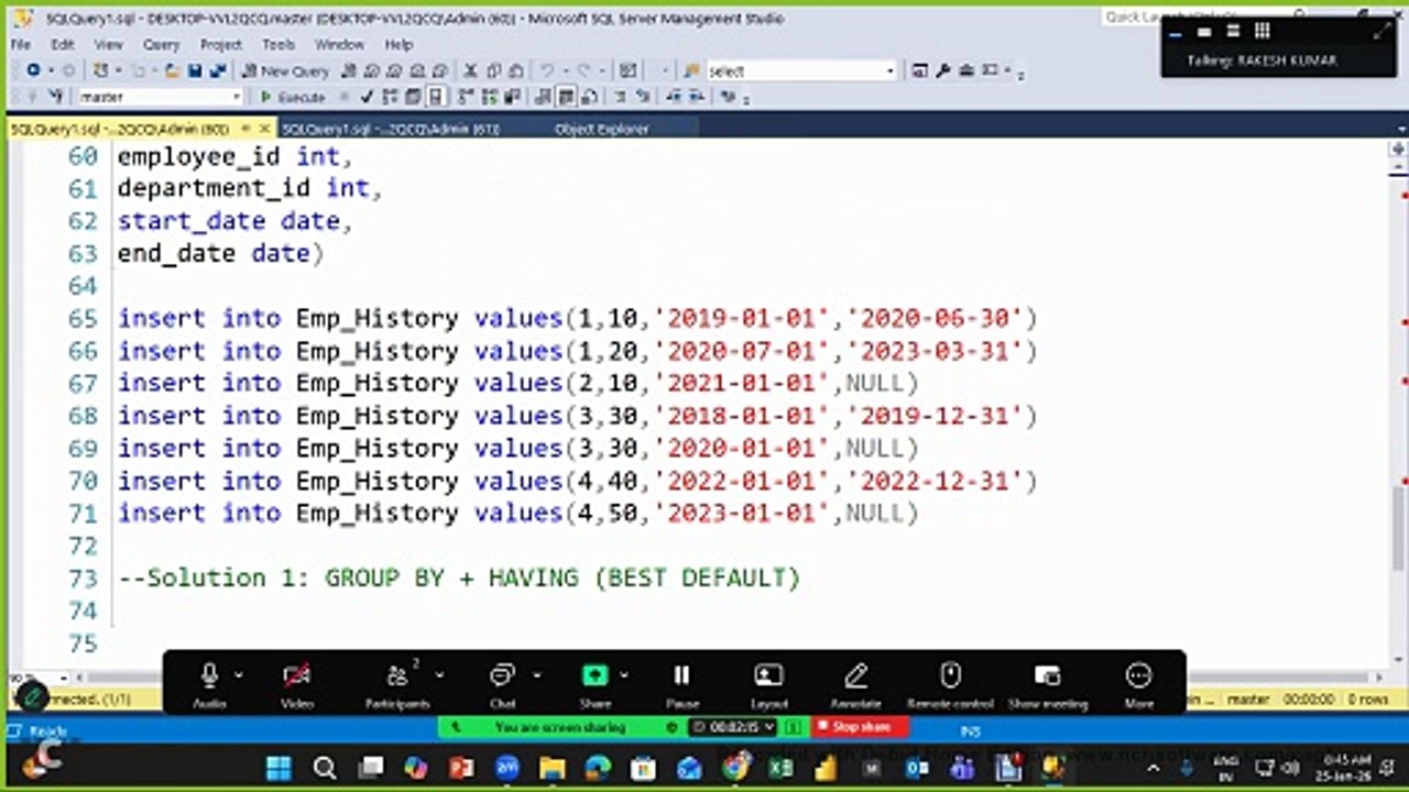 36 Live SQL Practice Session 25 Jan 2026