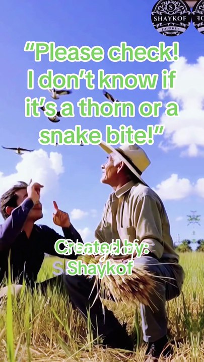 Is it just a thorn… or a dangerous snake bite? 😱 In this funny and suspenseful village cartoon story, a man suddenly feels a sharp pain while working in the field. He panics and rushes home shouting, “Please check! I don’t know if it’s a thorn or a snake