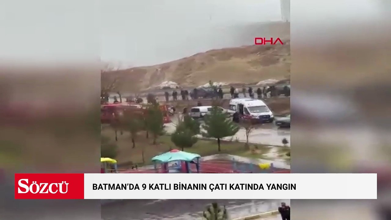 Batman’da 9 katlı binanın çatı katında yangın