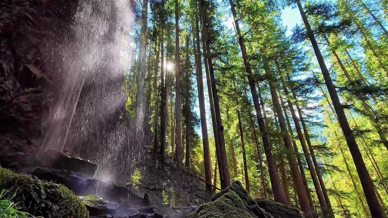 Musique de méditation près d’une cascade de pluie en 4K