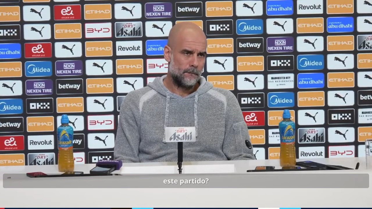 Rueda de prensa de Guardiola en España valorando al Real Madrid como rival