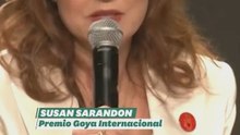 Susan Sarandon se rompe al agradecer el apoyo de España a Gaza y recordar que ella viene de "un lugar donde hay censura y represión"