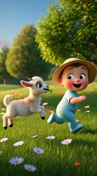 Cute Baby Feeding a Baby Goat 🐐💚 | Adorable Animal Moment | Cute Animation Short