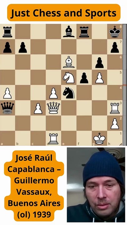 Capablanca sacrifica la torre y vence a Vassaux (1939)