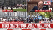 Sesión caliente: manifestantes protestan frente al Congreso