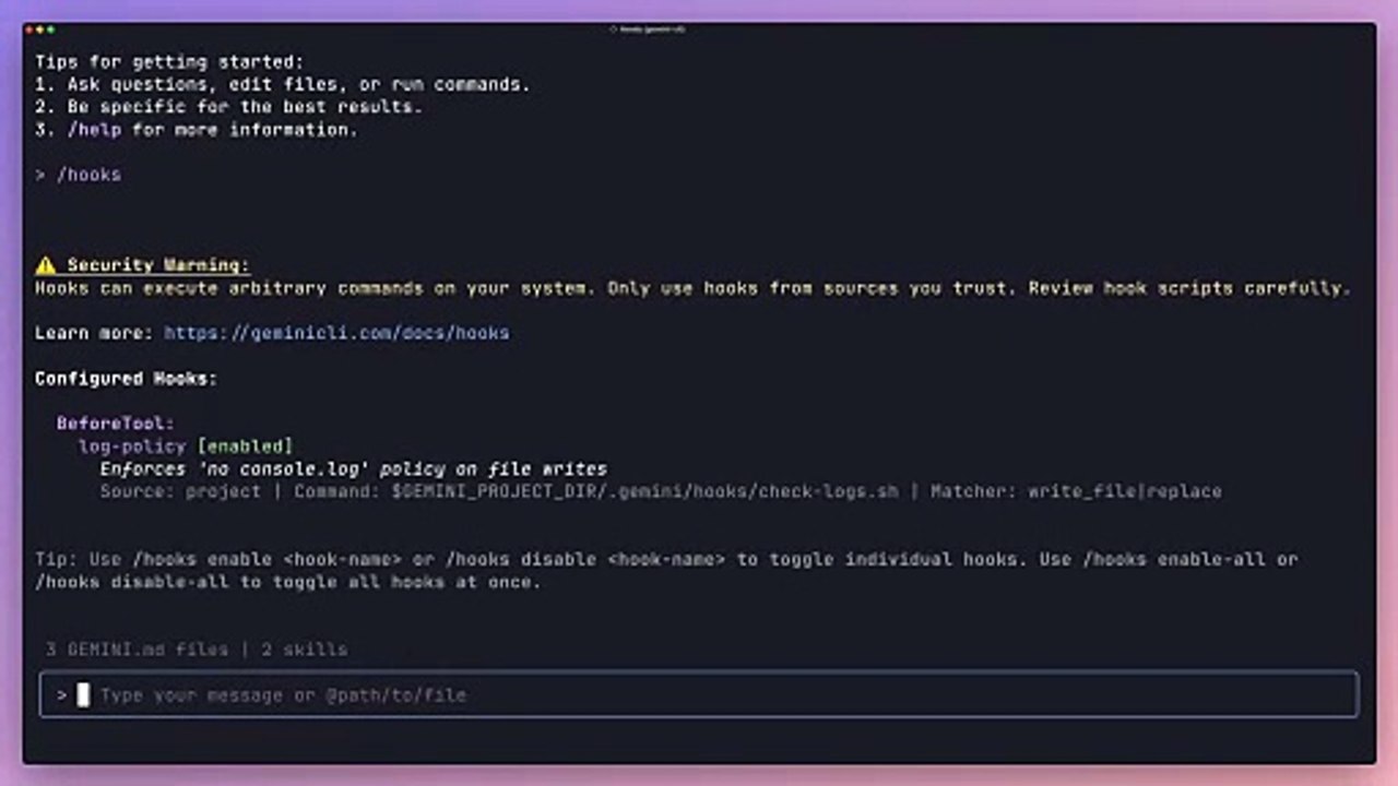 Gemini CLI Hooks