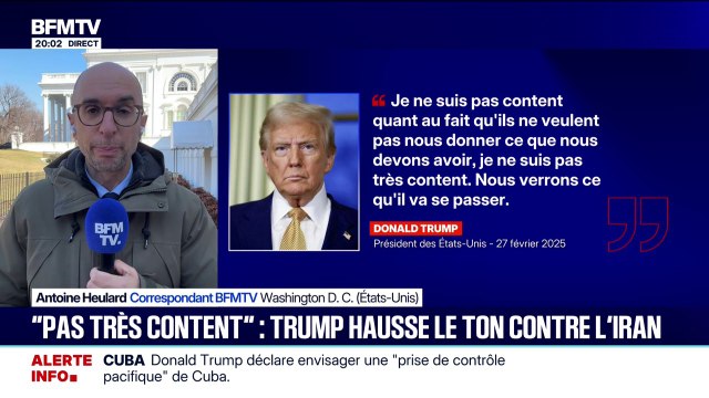 Donald Trump, pas très content des négociations avec l'Iran, assure ne pas avoir pris de décision finale quant à une intervention