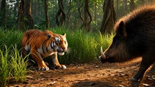 Tiger vs Wild Boar – Jungle Ambush Gone Wrong,Ambush… Then Chaos