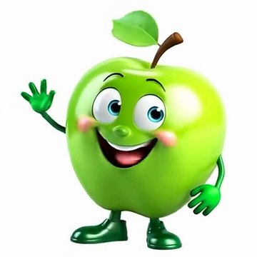 Green Apple Happy Enjoy Dance 🍏💚 | Fun Cartoon Animation for Kids