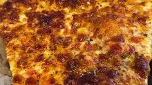 Crispy cheese pizza and hot honey 🤤